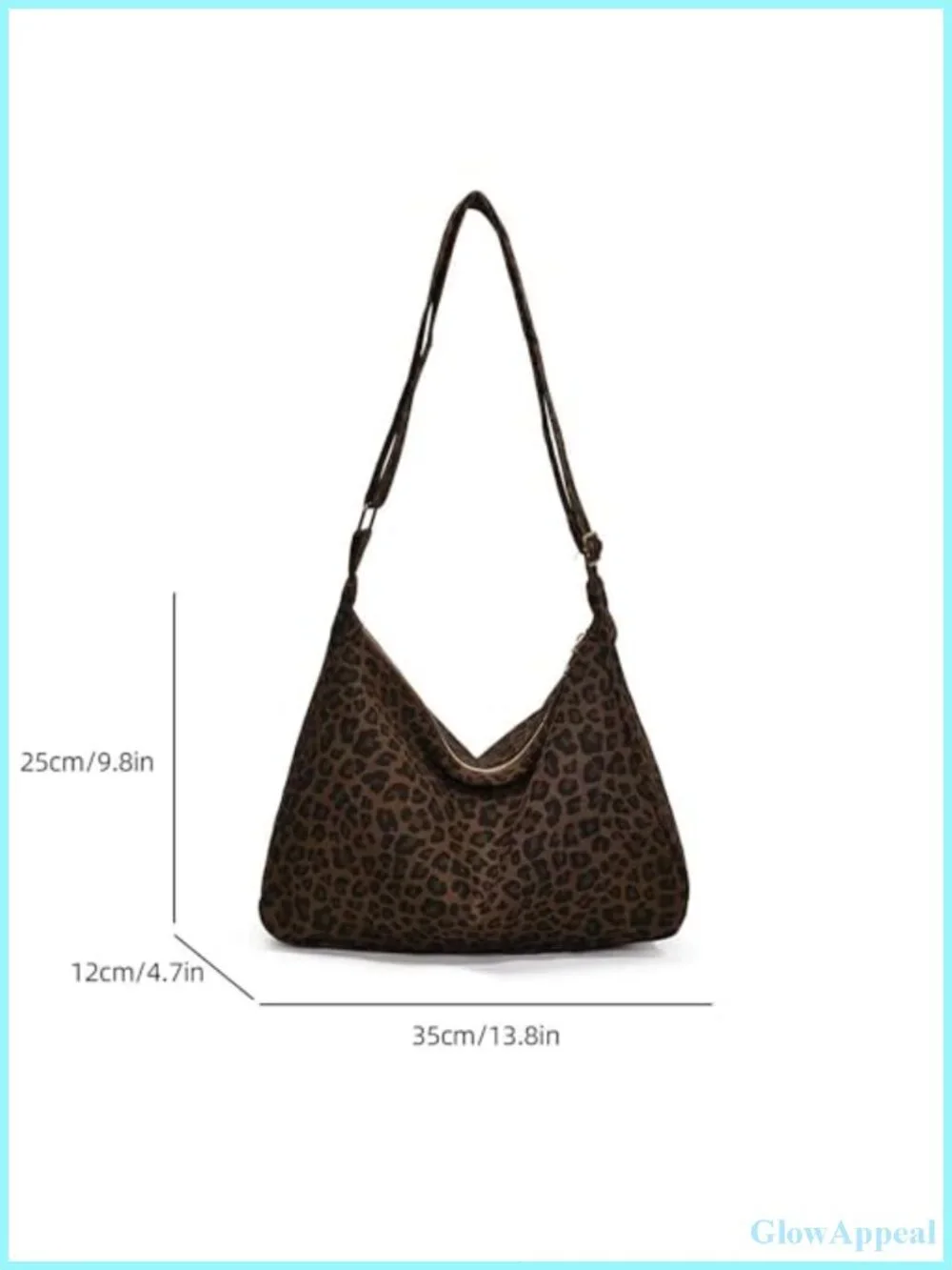 Leopard Cheetah Canvas Hobo Shoulder Bag with Zipper, Y2K Tote Crossbody Purse
